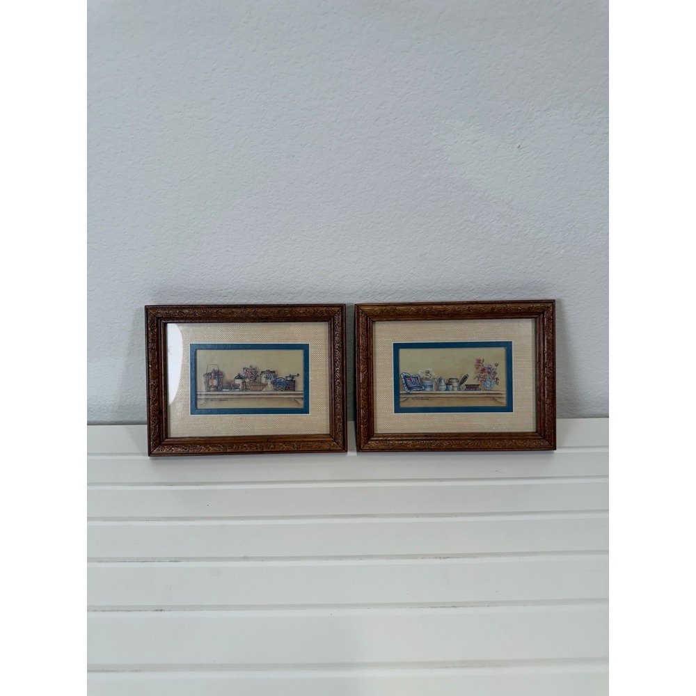Kay LambShannon Framed Still Life Art Prints Set of 2 Country Farmhouse Decor